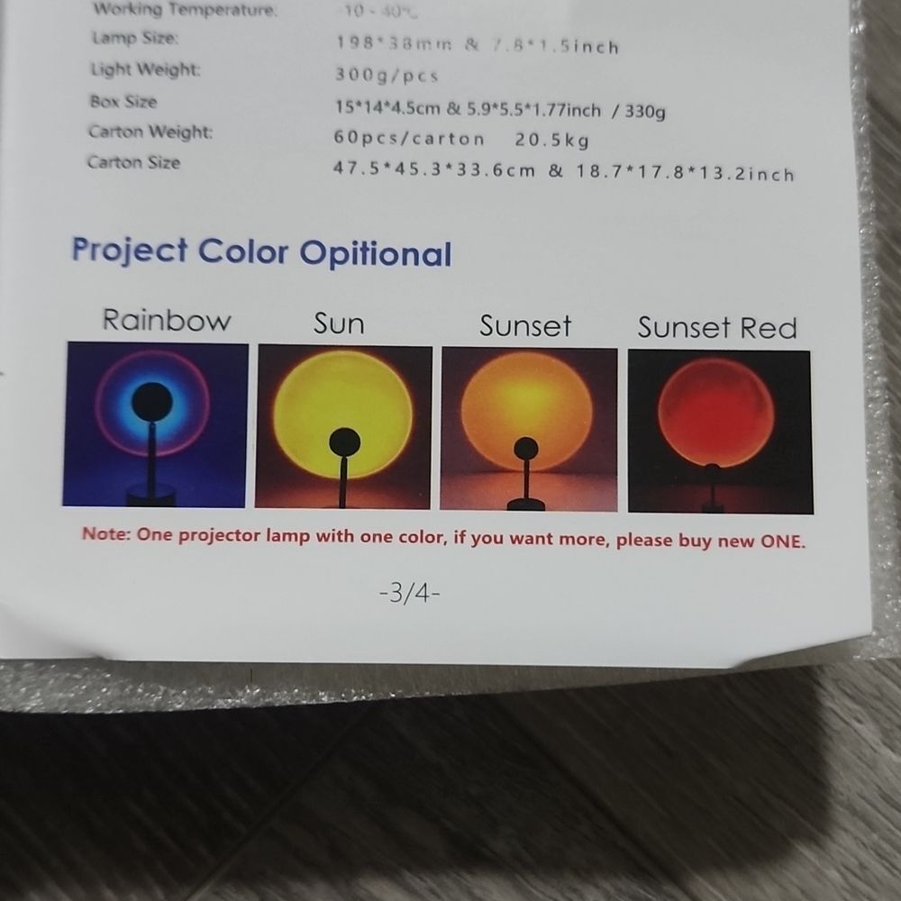 LED sunset projector lamp - Picture 3 of 3